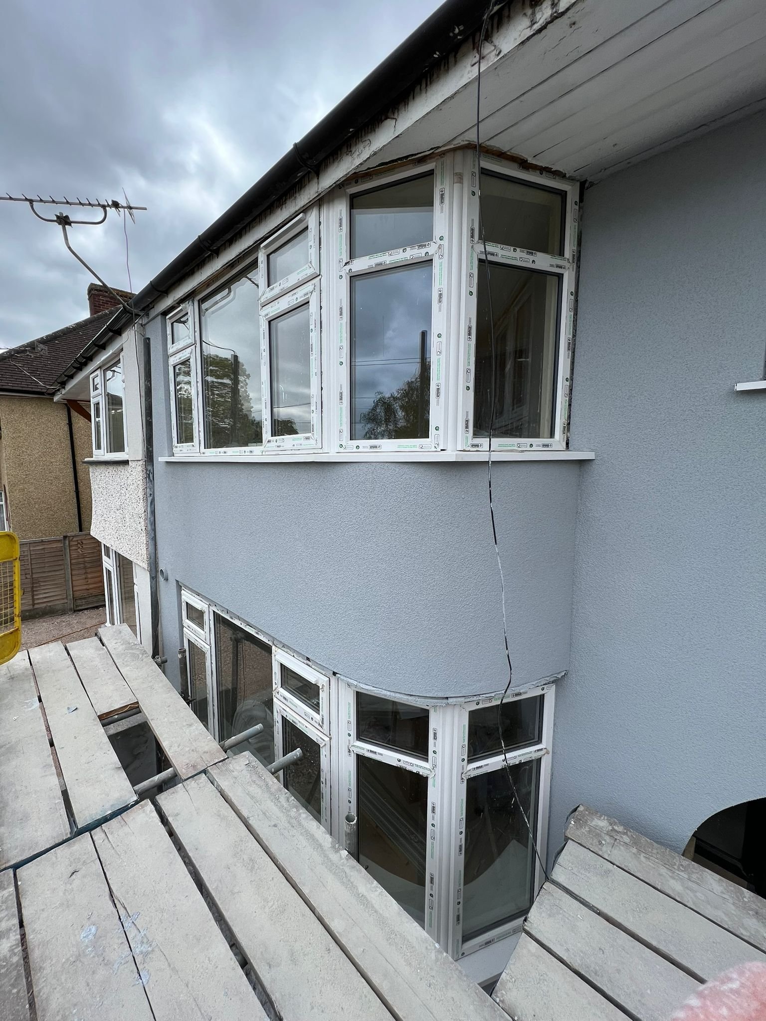 External rendering on house extension in Bristol